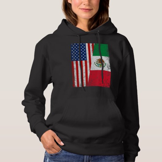 レトロアメリカ国旗&メキシコ国旗Patriotic 1 パーカ (正面)