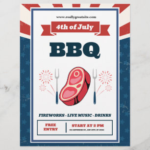 レトロアメリカ国旗, 7月4日 BBQパーティー チラシ