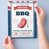 レトロアメリカ国旗, 7月4日 BBQパーティー チラシ (手)