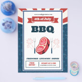 レトロアメリカ国旗, 7月4日 BBQパーティー チラシ (シングル)