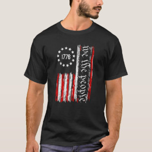 レトロアメリカ国旗Patriotic 1776我々国民4 Tシャツ