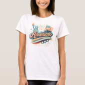 レトロアメリカ愛国Tシャツ Tシャツ (正面)