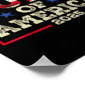 レトロアメリカ湾岸地域2025年アメリカ国旗 ポスター (角)