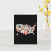 レトロアメリカ米国地図God Say You are Bible 4 Th Of カード (黄色い花)