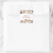 レトロアモダンートビーチのドット誕生日シール スクエアシール (バッグ)