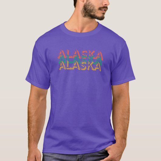 レトロアラスカ州デザイン特大 Tシャツ (正面)