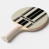 レトロアラバスターストライプボード名 卓球ラケット (正面アングル)