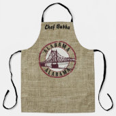 レトロアラバマブリッジスタンプパーソナライズされた エプロン (正面)