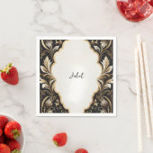 レトロアラビアエキゾチックはっきりしたダマスクブライダルシャワー スタンダードカクテルナプキン (インサイチュ)