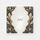 レトロアラビアエキゾチックはっきりしたダマスクブライダルシャワー スタンダードカクテルナプキン (正面)