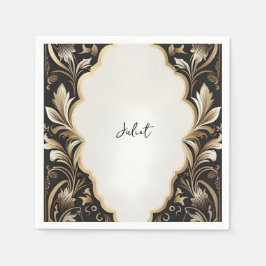 レトロアラビアエキゾチックはっきりしたダマスクブライダルシャワー スタンダードカクテルナプキン