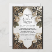 レトロアラビアエキゾチックはっきりしたダマスクブライダルシャワー 招待状 (正面)