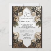 レトロアラビアエキゾチックはっきりしたダマスクリハーサルディナー 招待状 (正面)