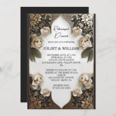 レトロアラビアエキゾチックはっきりしたダマスクリハーサルディナー 招待状 (正面/裏面)