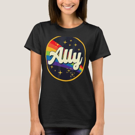 レトロアリーLgbtq 70sゲイプライド国旗Lgbt Tシャツ (正面)