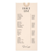 レトロアルチボホベージュトレンディーヘアサロン価格表 ラックカード (裏面)