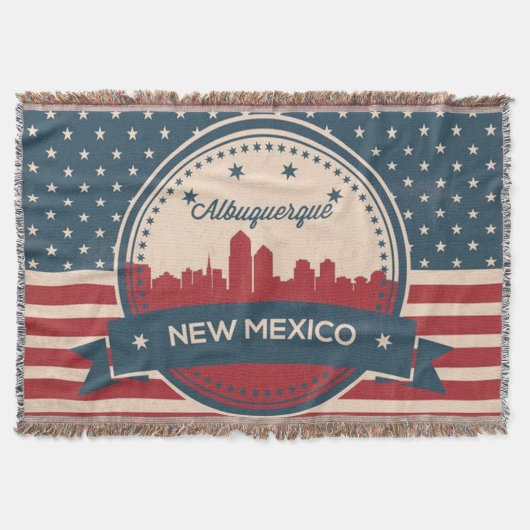 レトロアルバカーキニューメキシコスカイライン スローブランケット (正面)