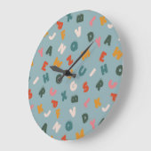 レトロアルファベットスープの子どもたち ラージ壁時計 (傾斜)