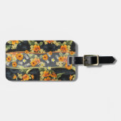 レトロアロハシャツとハイビスカス ラゲッジタグ (正面横)