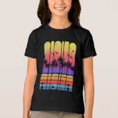 レトロアロハパームツリーズビーチグレードソンバケーション トライブレンドTシャツ (正面)