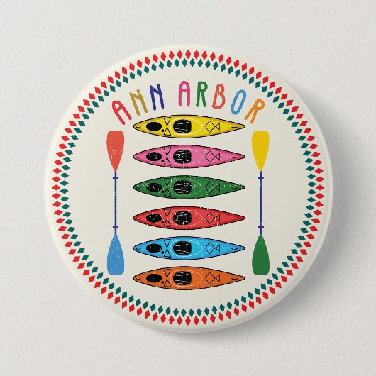 レトロアンアルバーカヤック 缶バッジ (正面)