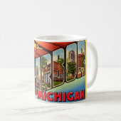 レトロアンアーバーミシガングリーティング コーヒーマグカップ (正面右)