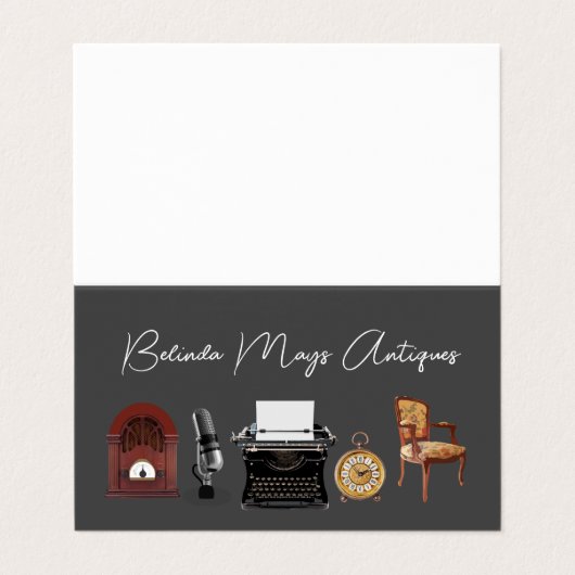 レトロアンティークディーラービジネスカードテントスタイル 名刺 (外部フラット)