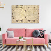 レトロアンティークヴィンテージワールドマップウォールキャンバスアート キャンバスプリント (インサイチュ (リビング))