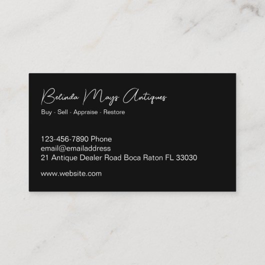 レトロアンティーク業者名刺 名刺 (裏面)