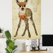 レトロアンバーフローラ画廊ポスター ポスター (ホームオフィス)