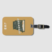 レトロアーカンソー州 パーソナライズされた ラゲッジタグ (正面横)