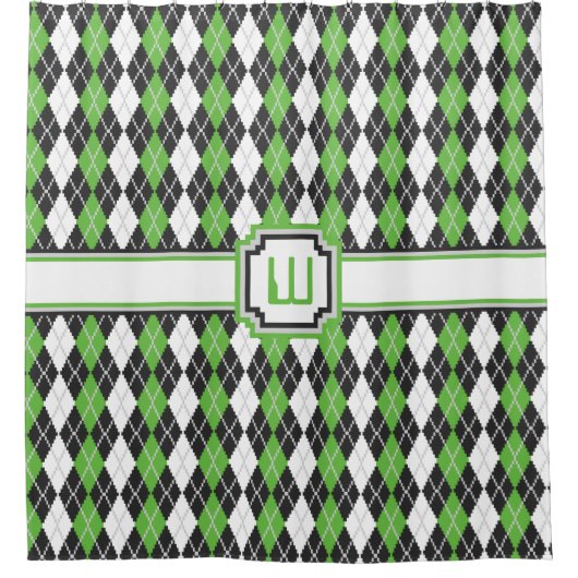 レトロアーガイルシャワーカーテン シャワーカーテン (正面)