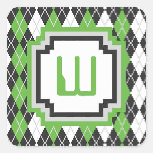 レトロアーガイルシール スクエアシール (正面)