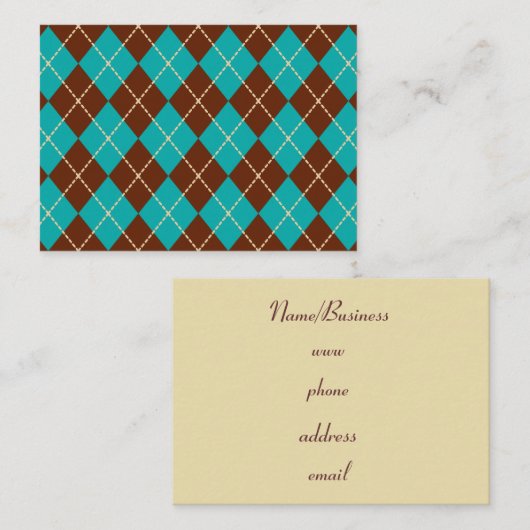 レトロアーガイル名刺 名刺 (正面/裏面)