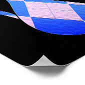 レトロアーガイル猫ポスタープリント ポスター (角)