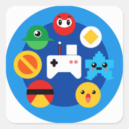 レトロアーケードおもしろい スクエアシール