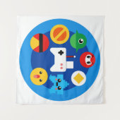 レトロアーケードおもしろい タペストリー (正面(横))