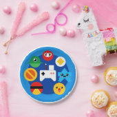 レトロアーケードおもしろい ペーパープレート (パーティー)