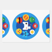 レトロアーケードおもしろい ラッピングペーパーシート (正面)