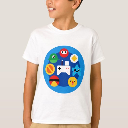 レトロアーケードおもしろい Tシャツ (正面)