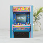 レトロアーケードゲームの誕生日パーティー 招待状 (スタンド正面)