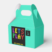 レトロアーケードゲームキッズ1st誕生日パーティー フェイバーボックス (正面サイド)