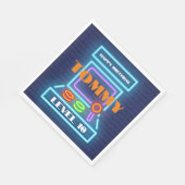 レトロアーケードゲームバースデーパーティー スタンダードランチョンナプキン (角)