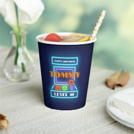 レトロアーケードゲームバースデーパーティー 紙コップ