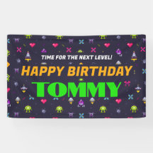 レトロアーケードゲームパターン誕生日パーティー