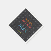 レトロアーケードゲーム子供の誕生日パーティー スタンダードカクテルナプキン (角)