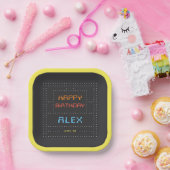 レトロアーケードゲーム子供の誕生日パーティー ペーパープレート (パーティー)