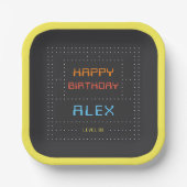 レトロアーケードゲーム子供の誕生日パーティー ペーパープレート (正面)