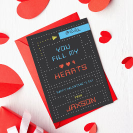 レトロアーケードゲーム教室バレンタインデーカード 招待状