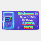 レトロアーケードパワーアップゲーム誕生日へようこそ 横断幕 (横)